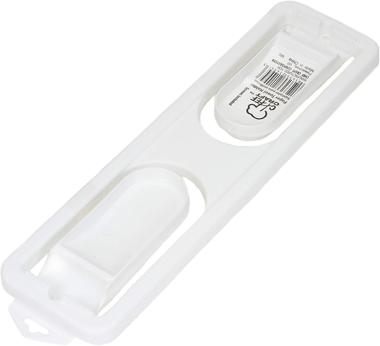 Chef Craft Paper Towel Roll Holder - Durable Plastic Wall Mount Design with Screws